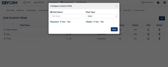 EzzyCRM Custom Fields Link Emails To Deals